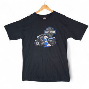 Vintage Harley Davidson T-Shirt Mens XL Black Biker Babe Durango CO USA 05 Tig
